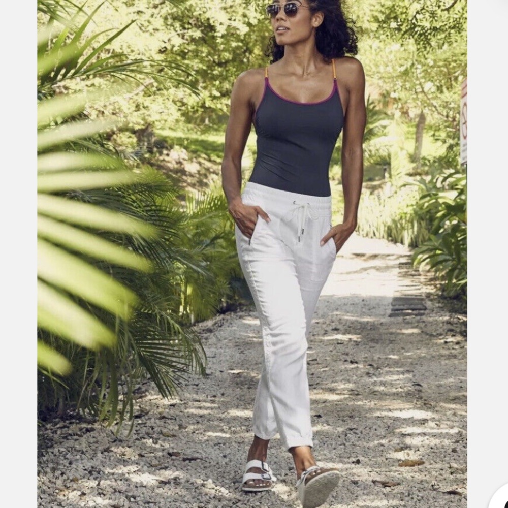 Athleta Cabo Calla Lily Linen Jogger Pants
